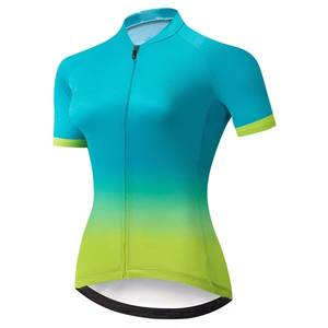Maillot de Ciclismo para Mujer de Secado Rápido, Transpirable, Alta Elasticidad, Color Degradado, Manga Corta, para Ciclismo de Carretera y Montaña, Deportes al Aire Libre - Product Image 3