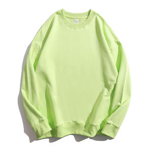 Sweat-shirt à col rond surdimensionné pour homme en coton Streetwear uni teint uni Motif uni Sweat-shirt personnalisé - Product Image 5