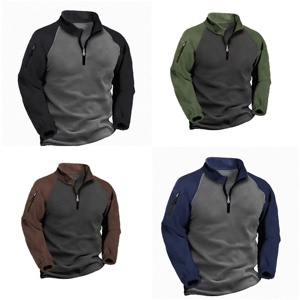 Vestes polaires tactiques d'hiver pour hommes, col montant, demi-zip, broderie personnalisée avec logo OEM, prix d'usine Chine-Bangladesh - Product Image 1