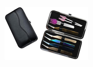 Étui de rangement pour pinces à épiler en cuir PU fait main, respirant, multi-poches, étui de voyage vide pour extensions de cils, noir, durable, outil - Product Image 6
