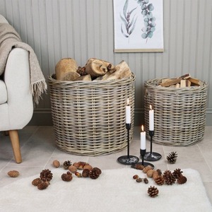 Set of 3 Simple Woven Round Rattan <b>Baskets</b> Handmade <b>Storage</b> <b>Basket</b> Wholesale eco-friendly Made in Viet Nam - Product Image 6