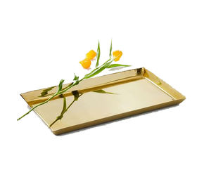 ถาดเสิร์ฟโลหะทองเหลืองโบราณสำหรับร้านอาหารโรงแรมในบ้าน - Product Image 4