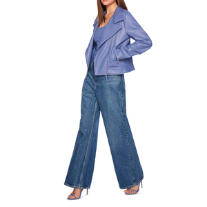 Meilleure mode élégante à la mode fausse fourrure à manches longues veste en cuir respirant fermeture éclair hiver tenue de qualité supérieure traitement tricoté - Product Image 6