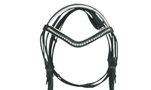 Brida de Cuero Acolchada Suave de Alta Calidad ADEEFA con Riendas y Banda Frontal Decorativa, Herrajes de Acero Inoxidable para Montar a Caballo. - Product Image 2