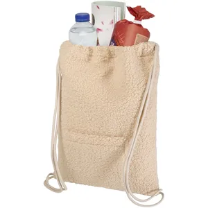Bear Sherpa Eco-Friendly <b>Drawstring</b> <b>Backpack</b> for Gadgets for Promotions - Product Image 4