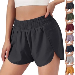 2024 nouvelles femmes taille haute Yoga course Shorts séchage rapide élastique mouvement-taille couleur unie motif à carreaux Leggings - Product Image 1
