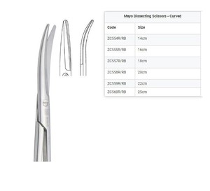 ANAAIF ENTERPRISES Ciseaux de dissection chirurgicale médicale 14cm-25cm courbés droits 15g poids pour les procédures chirurgicales - Product Image 3