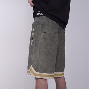 Logo personnalisé broderie taille élastique cordon solide Vintage athlétique utilitaire Basketball Shorts sur mesure - Product Image 4