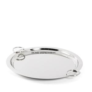 Bandeja de Metal de Color Plateado Hecha a Mano de Alta Calidad Única, Perfecta para Mesas de Comedor de Hoteles y Encimeras de Cocina Caseras - Product Image 1