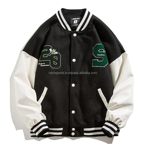 Chaqueta Varsity de Béisbol Personalizada con Mangas de Lana/Viscosa para Hombre, Bordado de Alta Calidad HARO SPORTS, Invierno - Product Image 4