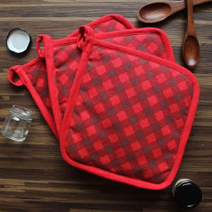 Maniques en coton pur doux au toucher, réutilisables, résistantes à la chaleur, pour la cuisine, prêtes pour l'étiquetage privé - Product Image 3