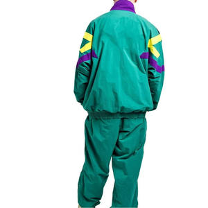 Traje de jogging en blanco personalizado 2025, recién llegado, chaqueta cortavientos, chándal estampado con cremallera, conjunto cortavientos de dos piezas de nailon para hombres - Product Image 3