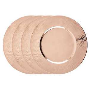 Hammered Copper Color <b>Metal</b> Charger Plate Table Ware Luxurious Variety Wedding Copper Hammered Color <b>Metal</b> Charger Plates - Product Image 5