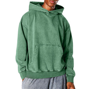 Customized Oversized Acid Wash <b>Sweatshirt</b> 100% Cotton Pullover <b>Vintage</b> Washed Men Hoodie With Print Logo Hoodie - Product Image 3