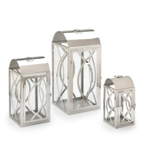 European Style Latest Design Outdoor <b>Floor</b> Lanterns and Metal <b>Candle</b> Jars Christmas Decorative <b>Holder</b> Set for 3 Home Garden - Product Image 2