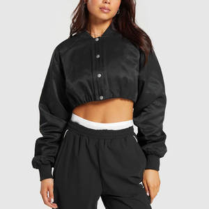 Chaqueta Varsity Corta de Satén para Mujer, Económica, Ligera, de Poliéster Transpirable, Resistente al Viento, Ideal para Venta al Por Mayor - Product Image 4