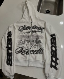 Sweat à capuche pour homme en molleton 100% coton épais, coupe oversize à épaules tombantes, avec fermeture éclair, imprimé numérique, teint uni, personnalisable avec logo, idéal pour l'hiver - Product Image 2