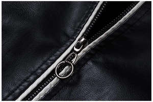 Chaqueta de Cuero Genuino para Hombre, Estilo Urbano, Cuello Alto, Ultra Cálida, Resistente al Viento, Ecológica, Ropa de Abrigo de Invierno, Resistente y Duradera - Product Image 5