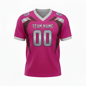 เสื้อฟุตบอลอเมริกันแบบสั้นแขน ป้องกันแบคทีเรีย แบบกำหนดเอง ไซส์ XL ขนาดใหญ่พิเศษ ลายพิมพ์แบบรีดร้อน - Product Image 5