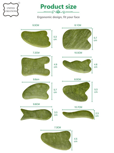 Vente en gros d'outils de beauté en pierre de jade naturel Gua Sha pour le visage et le corps - Product Image 2