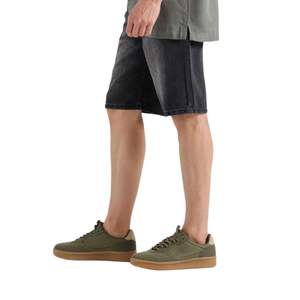 Noir lavé taille haute hommes décontracté coton été Streetwear coupe droite élégant confortable Denim Shorts - Product Image 3