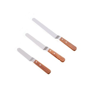 Fournitures d'art professionnelles en acier inoxydable spatule couteau à Palette rond bois peinture à la main dessin Gouache Palette grattoir - Product Image 1