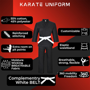 เครื่องแบบคาราเต้ Kyokushin กำหนดเองพร้อมผ้าน้ำหนักเบาสำหรับผู้ชายและผู้หญิงเครื่องแบบคาราเต้ที่ทนทานและมีสไตล์ - Product Image 5