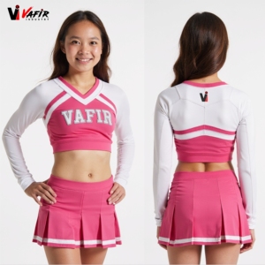 Uniforme de pom-pom girl personnalisé, hauts pour filles, short court, manches courtes, vente, spandex, coton, polyester, nylon, rayonne, latex - Product Image 1