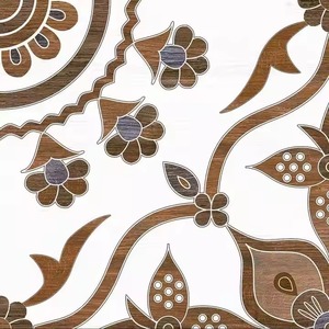 Sp Green-30736 Book Match Ceramic Floor Tile 40x40cm Glazed Glossy Polished Traditional Grey Golden Interior 400x400mm - Product Image 2