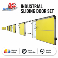 Porte coulissante automatique pour entrepôt frigorifique avec structure de rail anti-déraillement, fonctionnement stable pour passage fréquent par chariots élévateurs