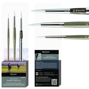 Set di <span class=keywords><strong>Pennelli</strong></span> per <span class=keywords><strong>Acquerello</strong></span> <span class=keywords><strong>Escoda</strong></span> 8605-2 8605-1 3 Pezzi, Joseph Zbukvic, Puro Nylon e Pelo di Scoiattolo, Testa Tonda - Product Image 1