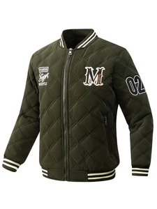 แจ็กเก็ตเบสบอลทีมเบสบอลชิคาโกสไตล์เท่ๆสำหรับผู้ชายเสื้อแจ็คเก็ตผ้าใบสไตล์เท่ๆสำหรับฤดูหนาว - Product Image 6