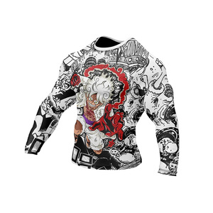 T-shirt de compression Rash Guard pour hommes avec protection UV, tissu à séchage rapide, conçu pour le BJJ Jiu Jitsu et l'entraînement - Product Image 3