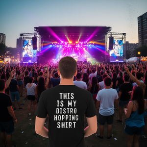 T-shirt unisexe à col rond et manches courtes pour adulte, motif 'This Is My Distro Hopping', pour activités promotionnelles, impression sérigraphique - Product Image 3