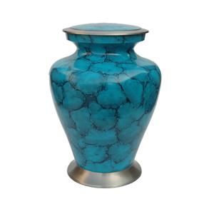 Urna de cremación de metal, diseño elegante, urna texturizada de mármol azul, ataúd de almacenamiento conmemorativo funerario, urna de cenizas para adultos de venta superior - Product Image 2