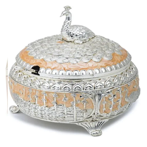 Hermosas cajas de joyería de metal esmaltado floral vendidas a precios al por mayor, perfectas para guardar adornos u ocasiones de regalo - Product Image 3