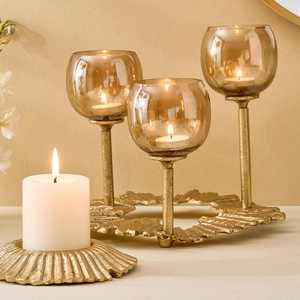 Bougeoir moderne minimaliste en or de luxe, support en métal pour bougies, pour mariage, bougeoirs décoratifs, éclairage de bougies - Product Image 2