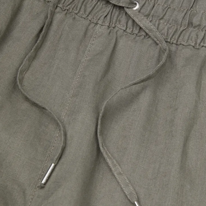 New Style Solid Color Cotton and Linen Fashion Chino Pants Loose High Waist Casual <b>Trousers</b> Women Drawstring - Product Image 6