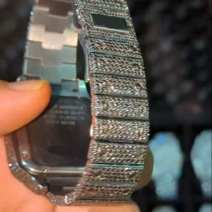 Reloj de Lujo con Moissanita de Diamante Negro para Hombre y Mujer, Esfera Analógica Mecánica Totalmente Helada, Relojes de Diseño Exclusivo - Product Image 6