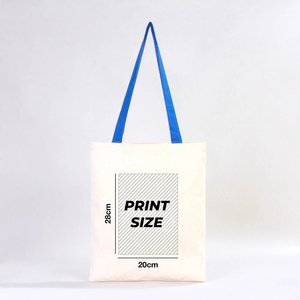 Custom 14x16\" (35x40 Cm) Canvas Purse with Blue PU Leather Handles 10 oz Solid Color Embroidery Letter <b>Decoration</b> for <b>Summer</b> - Product Image 3