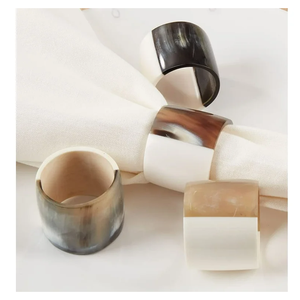 Rond de serviette en corne de buffle fait à la main Table de dîner décorer article meilleur anneau de serviette en corne fabrication en gros - Product Image 5