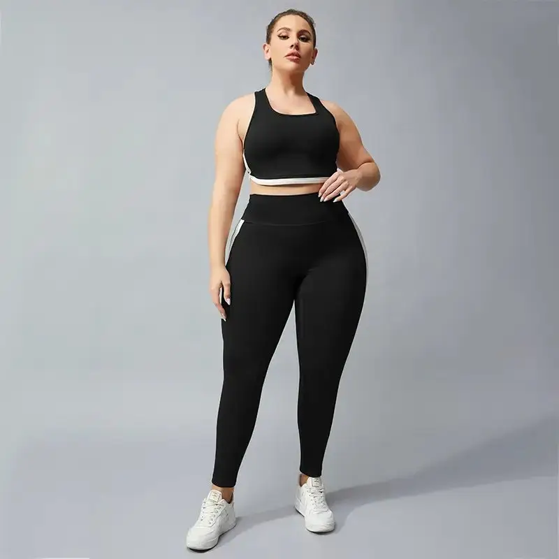 Legging olahraga Yoga ukuran Plus, legging pinggang tinggi atletik, Set pakaian Yoga wanita, Legging panjang terbaik, kontrol perut, pakaian kasual untuk wanita