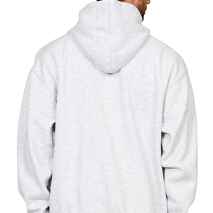 Sudadera con Capucha Gris Claro para Hombre, Sudadera con Capucha de Forro Polar de Algodón, Lisa, Informal, Moda Urbana, Fabricante Mayorista - Product Image 4