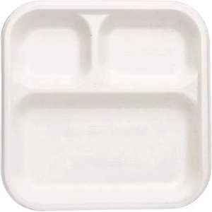 5 plateau de repas Cp personnaliser des assiettes de bagasse écologiques 100% assiettes compostables à 5 compartiments plateau jetable pour la nourriture - Product Image 3
