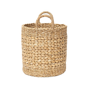 Cesta de almacenamiento tejida hecha a mano, cesta plegable de tela y lavandería, paja, mimbre, algas marinas, vientre, jardín, maceta, cesta para plantas - Product Image 3