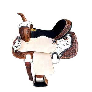 Meilleure selle de cheval occidentale polyvalente en cuir véritable Selle de course de style anglais Matériau synthétique pour l'équitation - Product Image 2