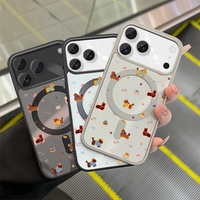 Coque de téléphone magnétique blanche vierge à sublimation motif animal pour iPhone 11-17 Pro Max en TPU souple unisexe