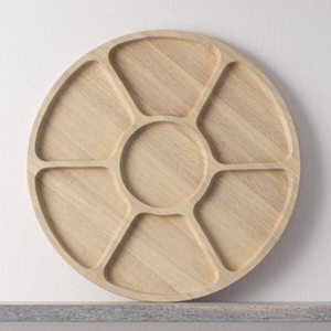 Eco-Friendly 4-Compartment White Metal Chip And Dip Trays <b>Set</b> With Natural Bamboo Base Party <b>Serving</b> Tray For Fruits And Sauces - Product Image 3