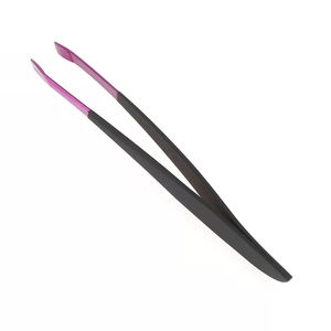 German Stainless Steel <b>Eyebrow</b> <b>Tweezers</b> 3.8 Inches Black Paper Coated manicure <b>Eyebrow</b> Extension <b>Tweezers</b> - Product Image 1