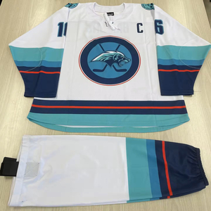 Custom Made Adult Sports Team Ice Hockey Jersey High Quality Breathable Anti-Bacterial Fashion Sets Digital Print 100% Polyester - Product Image 6